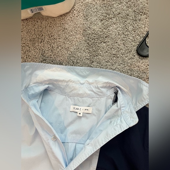 Plan C Light Blue Shirt Dress. Size M - Picture 11 of 14